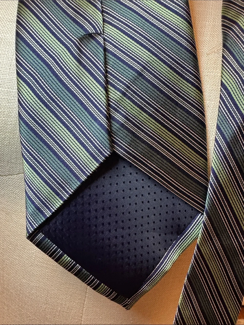 Stafford Diagonal Stripe Tie in Blue and Green